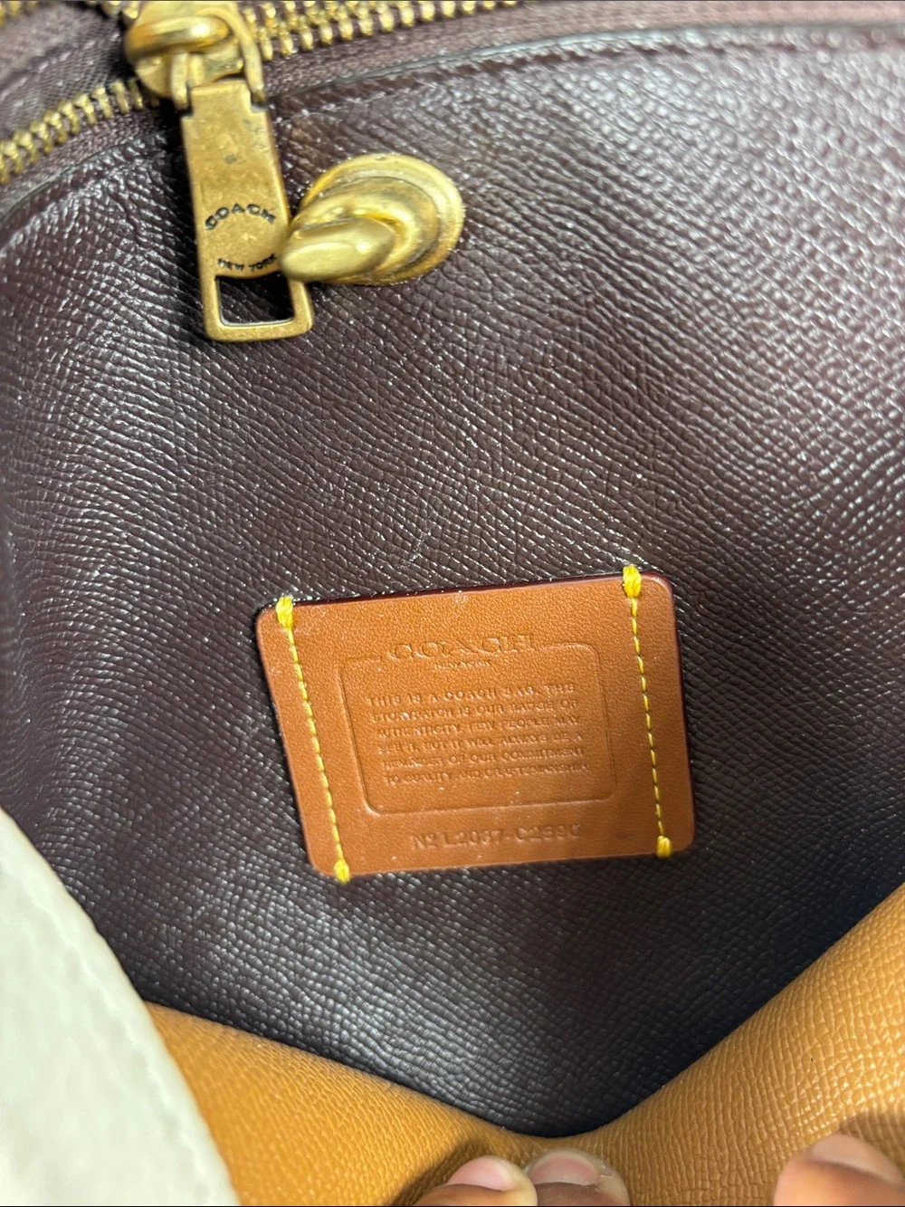 Coach Cream  Willow Pebble Leather Shoulder Bag with Tan Strap & Gold Turnlock